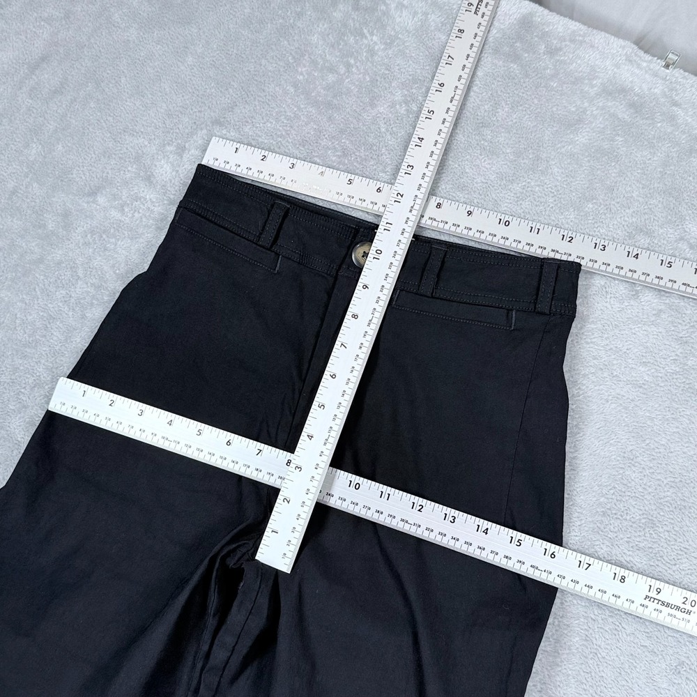 Maeve The Ettie High-Rise Crop Wide Leg Pants Women 26 Black Linen Anthropologie - Picture 4 of 8